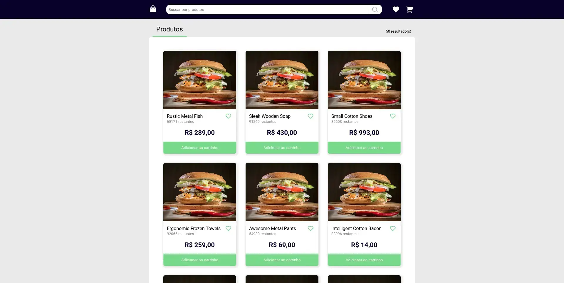 Screenshot or preview of Shopping Cart project